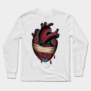 Broken Heart Traditional Tattoo Flash Long Sleeve T-Shirt